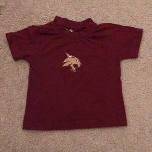 Texas State University Bobcats maroon shirt